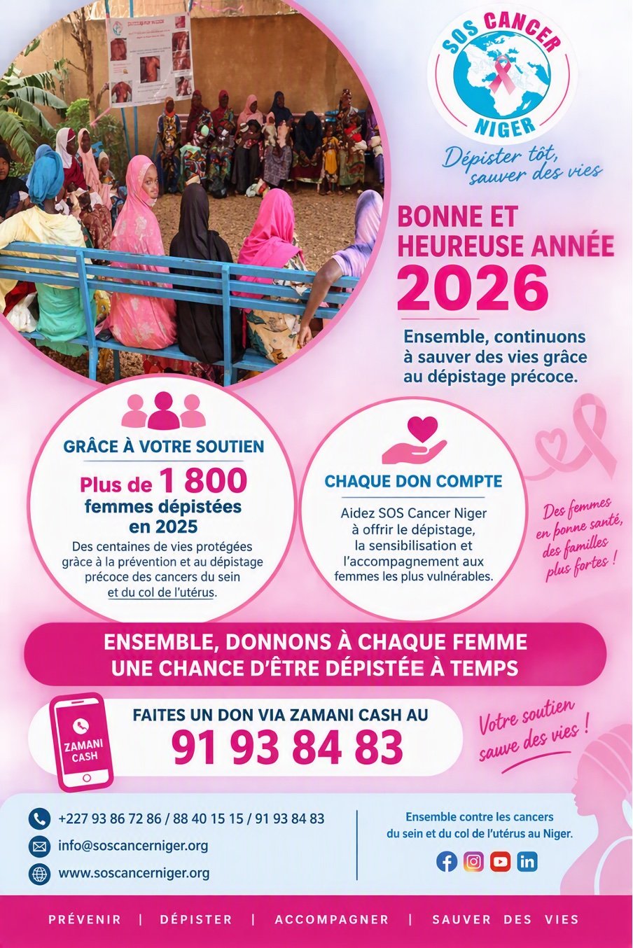 Bonne et heureuse année 2026 : plus de 1 800 femmes dépistées en 2025